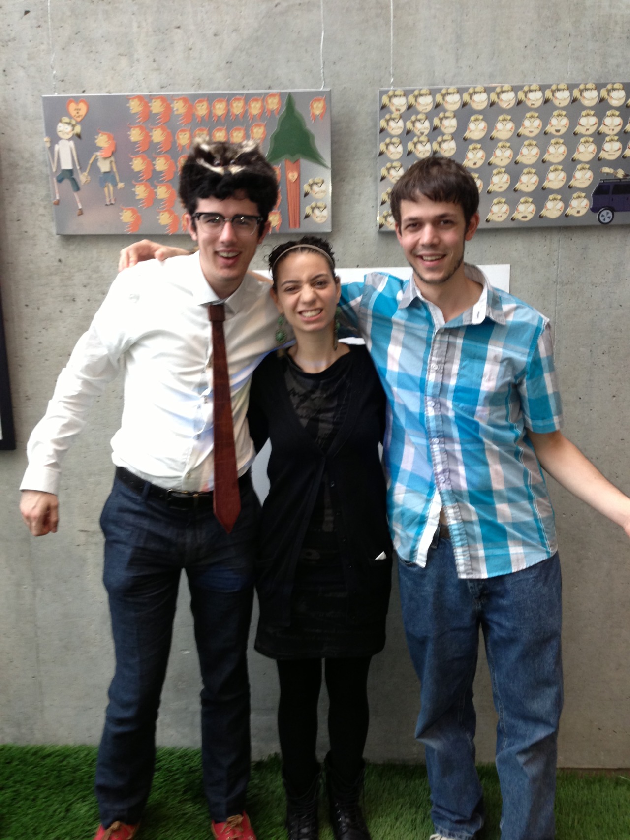 Damaged crew: Grant, Liz & Ben at Grant’s senior project viewing @ MICA!