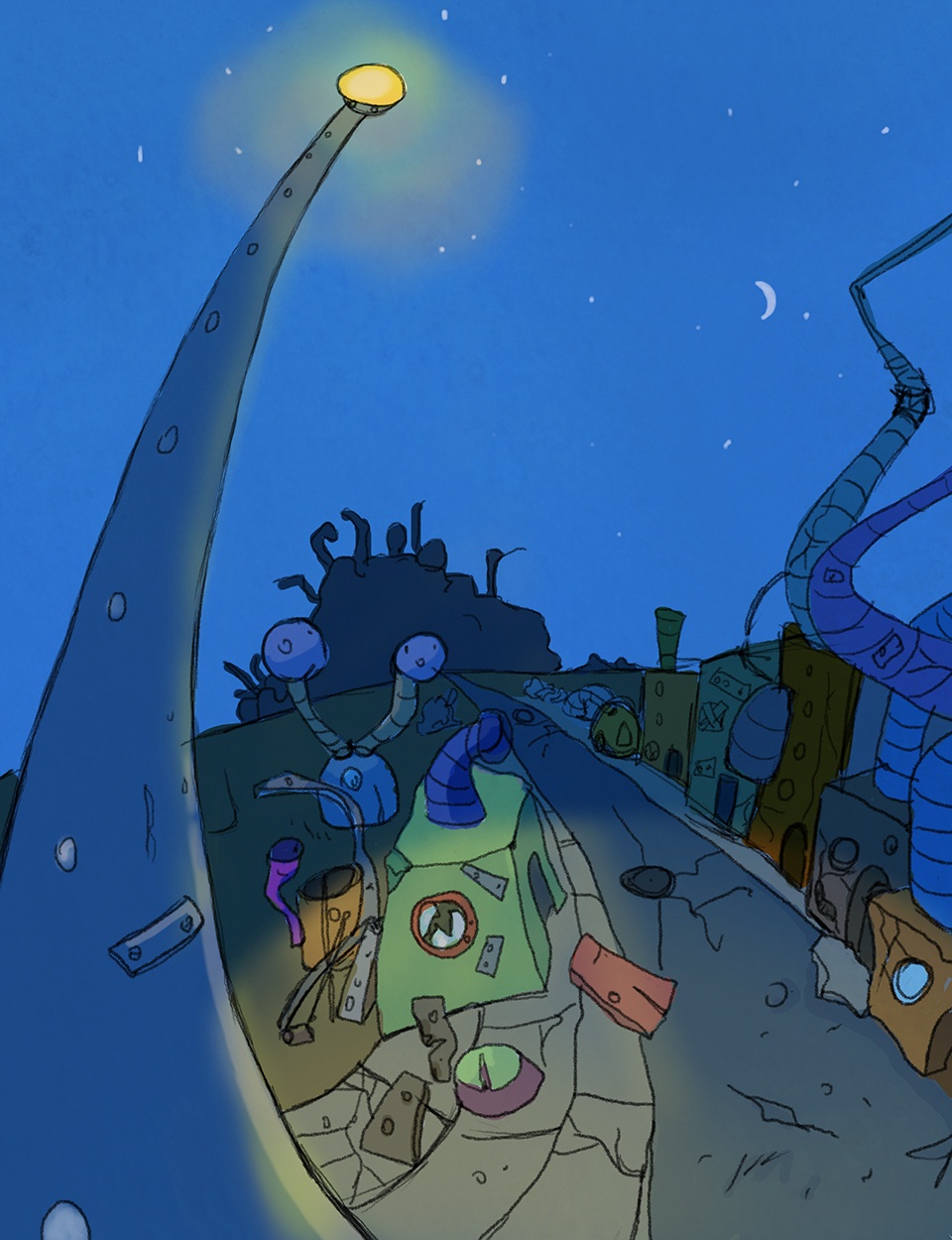 Damaged is getting a make over! Junkyard background by Ingrida Pleiryte &amp;Pre Raphaelite for episode 8 coming out Nov 18thwww.youtube.com/DamagedWebseries#Animation #cartoon #art