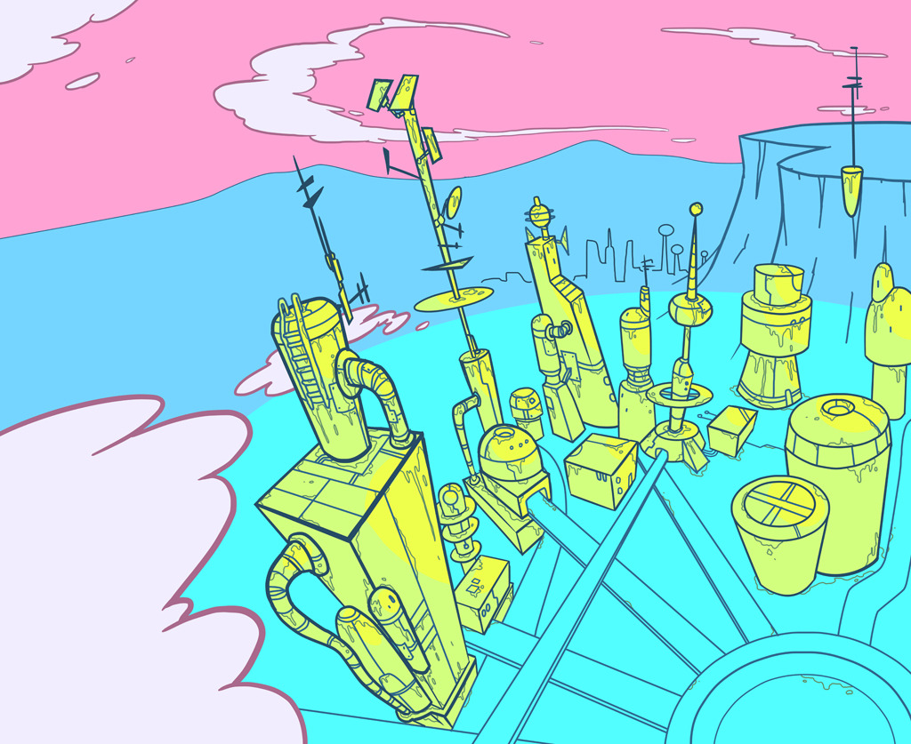 Here are 2 backgrounds ffrom this months episode of Damaged by Ben Luce. Punk rock posters and Dr. Seuss were influences!
Check out the full episode here: http://www.youtube.com/watch?v=Xxkbhv76n4M